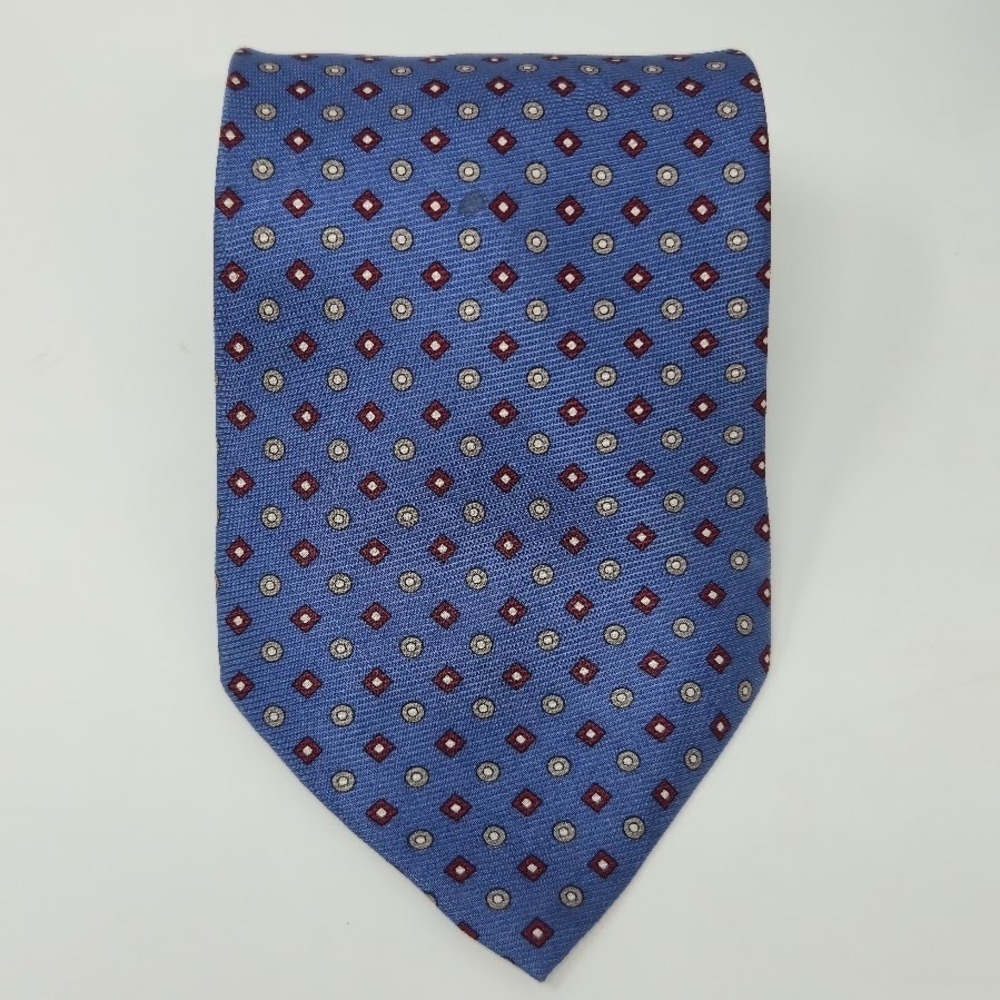Club Room Blue/Red Geometric 100% Silk Tie